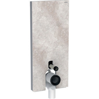 Sanitární modul Monolith pro stojící WC, 114 cm, čelo z kameniny, Čelní opláštění, kamenina betonový vzhled, Boční opláštění, hliník