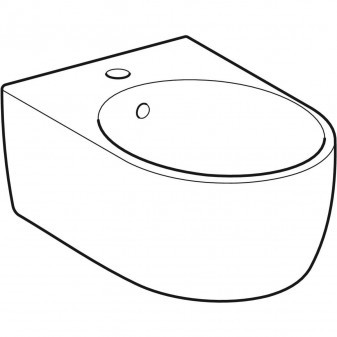 Závěsný bidet Geberit iCon, uzavřený tvar: T=54cm, Přepad=Viditelně, Bílá