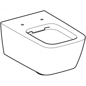 Závěsné WC iCon Square s hlubokým splachováním, uzavřený tvar, Rimfree, 54cm, Bílá / KeraTect