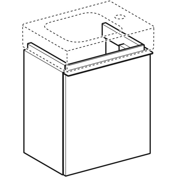 Skříňka Geberit iCon pod umyvadlo s dvířky: B=37cm, H=42cm, T=28cm, Lakované s vysokým leskem /