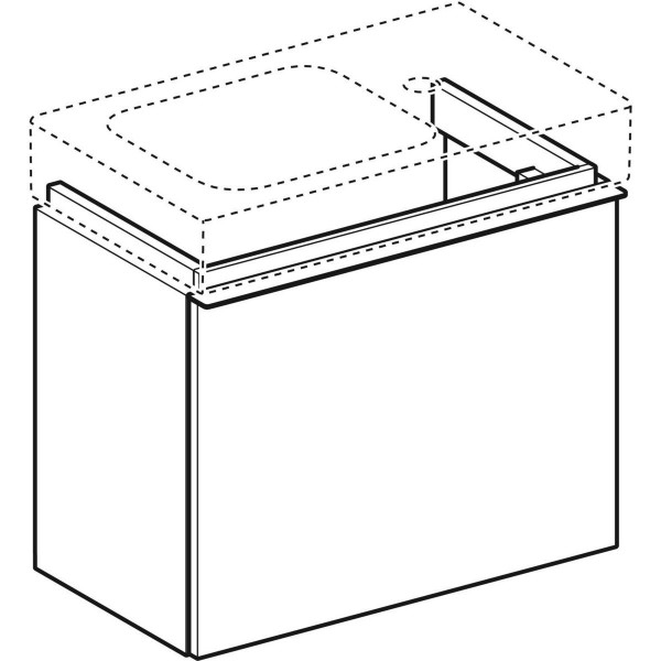 Skříňka Geberit iCon pod umyvadlo s jednou zásuvkou: B=52cm, H=42cm, T=30.8cm, Lakované s vysoký