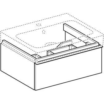 Skříňka Geberit iCon pod umyvadlo se zásuvkou: B=59.5cm, H=24cm, T=47.7cm, Lakované s vysokým le