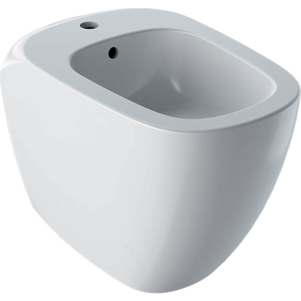 Stojící bidet Geberit Citterio, vzadu rovný ke stěně, uzavřený tvar: T=56cm, Přepad=Viditelně, B