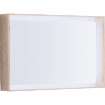 Zrcadlo Geberit Citterio s osvětlením: B=88.4cm, H=58.4cm, Světlý dub / Melamin struktura dřeva