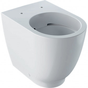 Stojící WC Acanto s hlubokým splachováním, zvýšené, vzadu rovné ke stěně, uzavřený tvar, Rimfree, 51cm, Bílá