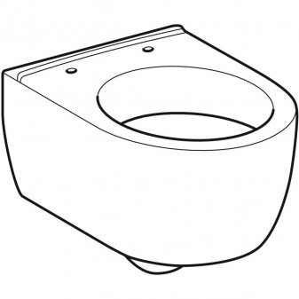 Závěsné WC iCon s hlubokým splachováním, zkrácené vyložení, uzavřený tvar, 49cm, Bílá / KeraTect