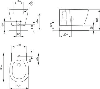 Connect Závěsný bidet (IP), bílá Ideal Plus