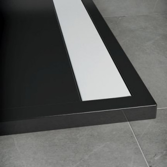 ILA  sprchová vanička obdélník 90x80x3 cm, černý granit, litý mramor 90x80 cm černý granit/sklo litý mramor