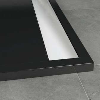 ILA  sprchová vanička obdélník 90x80x3 cm, černý granit, litý mramor