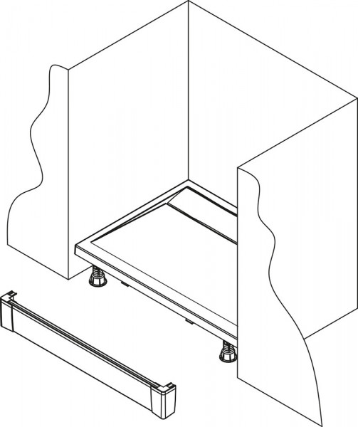 Hliníkový přední panel pro obdélníkovou vaničku - I panel 1400x95 mm černá matná/sklo