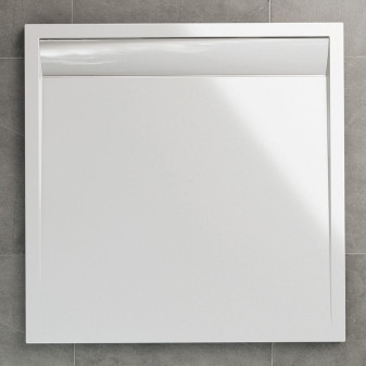 ILA  sprchová vanička čtverec 80x80x3 cm, bílá, litý mramor 80x80 cm bílá/sklo litý mramor