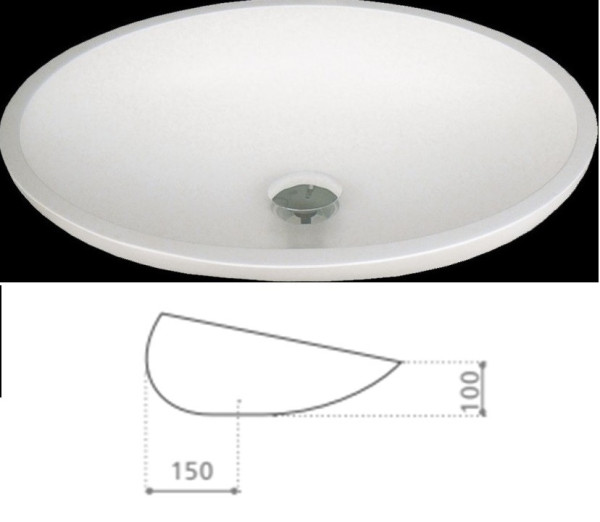 KOOL XL umyvadlo na desku 65x40cm,  - white mat