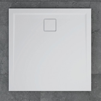 LIVADA sprchová vanička čtverec 80x80x3,5 cm, bílá, litý mramor 80x80 cm bílá/sklo litý mramor