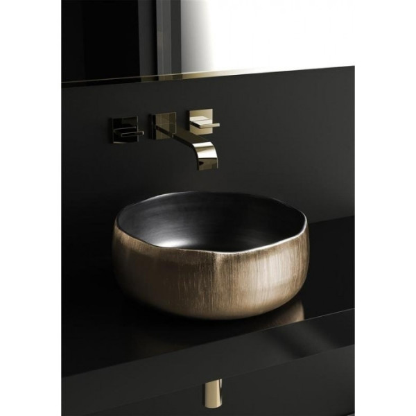 MODE LUX umyvadlo na desku prům 40,5cm, gunmetal/gold