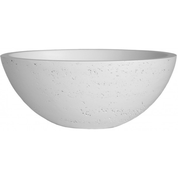 OVAL TRAVERTINO umyvadlo na desku, 40x30x15cm,barva White Travertino