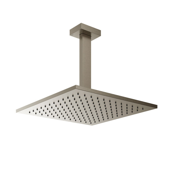 Rettangolo Stropní sprcha 30x30 cm, poloh., v.27 cm, povrch finox