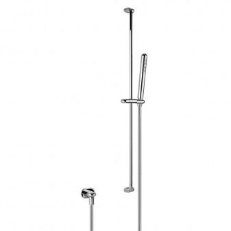GOCCIA Držák sprchy posuvný, s hadicí 1,5 m a s připojovacím kolínkem a ruční sprchou,bílá