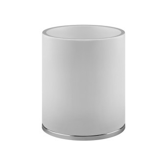 CONO - bílý odpadkový koš, povrch černý broušený kov PVD (pouze podstavec)