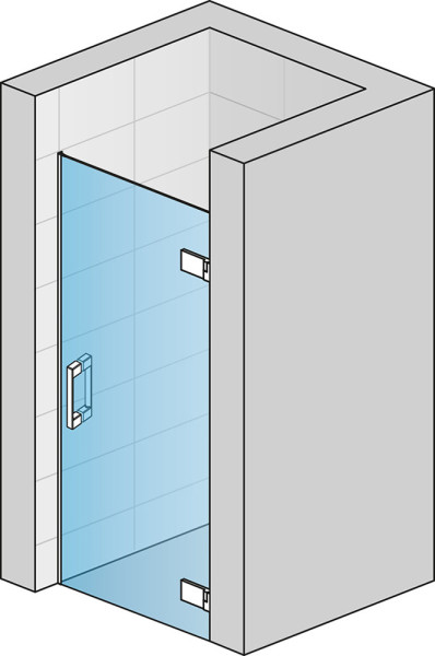 PUR Jednokřídlé dveře do 1000x2000 mm chrom/sklo satén