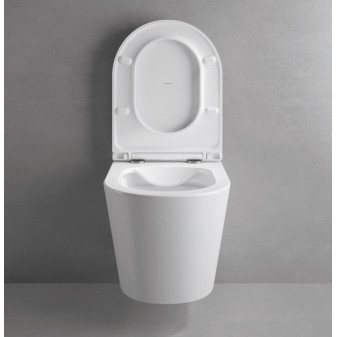 AQUITANIA set závěsného WC rimless - S27R308712 + softclose odnímatelné sedátko slim S27R308722, délka 52cm, bílá