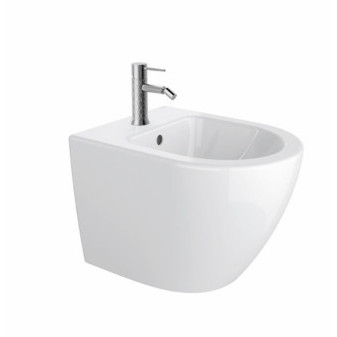 DORIA závěsný bidet, délka 49,5cm, s otvorem pro baterii, bílá