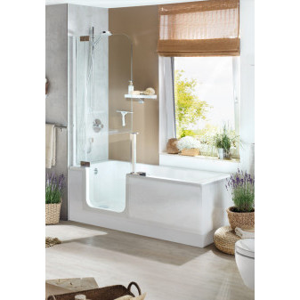 TWINLINE 2-sprchové dveře k vaně, levé,197cm,profil stříbrný,čiré sklo