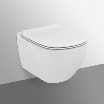 Tesi Závěsný klozet s AQUABLADE® technologií, s ultra plochým klozetovým sedátkem, bílá