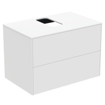 CONCA Umyvadlová skříňka  80X50x55, 2 zásuvky, vrchní deska s výřezem - uprostřed, bílá