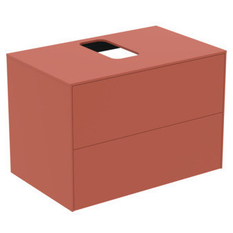 CONCA Umyvadlová skříňka  80X50x55, 2 zásuvky, vrchní deska s výřezem - uprostřed, oranžová