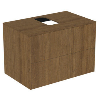 CONCA Umyvadlová skříňka  80X50x55, 2 zásuvky, vrchní deska s výřezem - uprostřed, dark Walnut