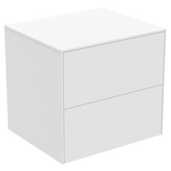 CONCA Umyvadlová skříňka  60X50x55, 2 zásuvky, vrchní deska bez výřezu, bílá