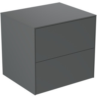 CONCA Umyvadlová skříňka  60X50x55, 2 zásuvky, vrchní deska bez výřezu, antracit