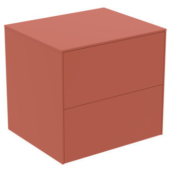 CONCA Umyvadlová skříňka  60X50x55, 2 zásuvky, vrchní deska bez výřezu, oranžová