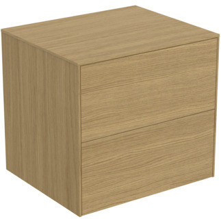 CONCA Umyvadlová skříňka  60X50x55, 2 zásuvky, vrchní deska bez výřezu, světlý dub