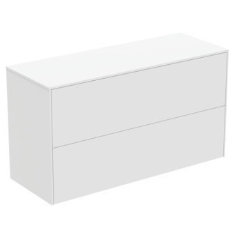 CONCA Umyvadlová skříňka 100X37x55, 2 zásuvky, vrchní deska bez výřezu, bílá