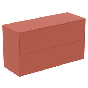 CONCA Umyvadlová skříňka 100X37x55, 2 zásuvky, vrchní deska bez výřezu, oranžová
