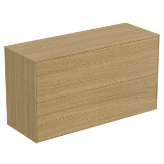 CONCA Umyvadlová skříňka 100X37x55, 2 zásuvky, vrchní deska bez výřezu, světlý dub