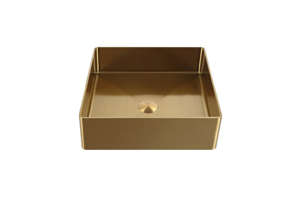 Metal Square umyvadlo 40x40x12 cm, zlatá