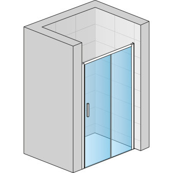 TOP LINE S Jednodílné posuvné dveře s pevnou stěnou v rovině 1400x2000 mm aluchrom/sklo linie