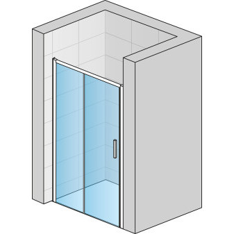 TOP LINE S Jednodílné posuvné dveře s pevnou stěnou v rovině 1200x2000 mm aluchrom/sklo Durlux