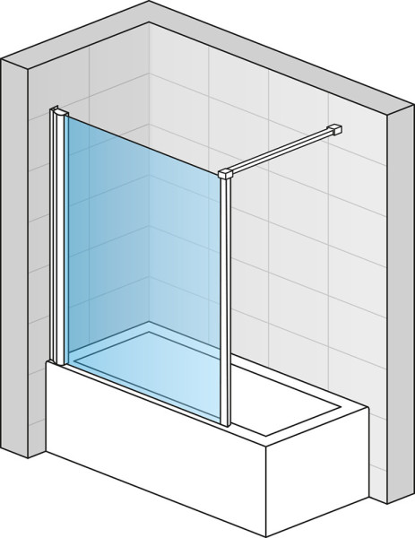 TOP-LINE Stropní nebo stabilizační vzpěra + kotvicí a ukončovací profil 1500 mm matný elox/sklo