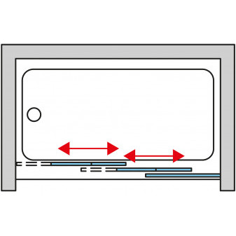 TOP-LINETřídílné posuvné dveře vanové 1000-1800 x 1400_1500 mm aluchrom/sklo čiré