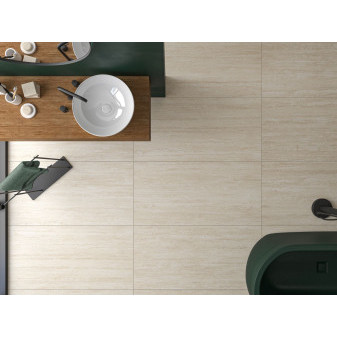Travertino Crema dlažba 60×120×1 cm, mat, rektifikace